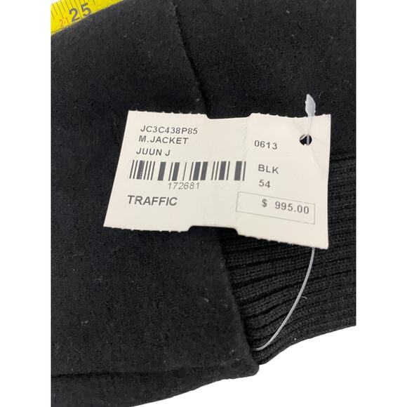 Juun J Hooded Traffic Jacket Mens Size 54 Black Wool Snap Zip Lined NWT - Picture 7 of 11